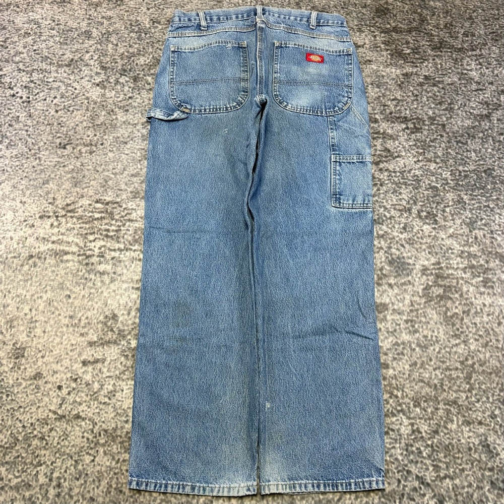 Dickies Carpenter Jeans 34x30 Blue Denim Utility Workwear Skater VTG Y2K